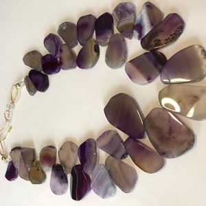 Custom made sliced agate necklace
